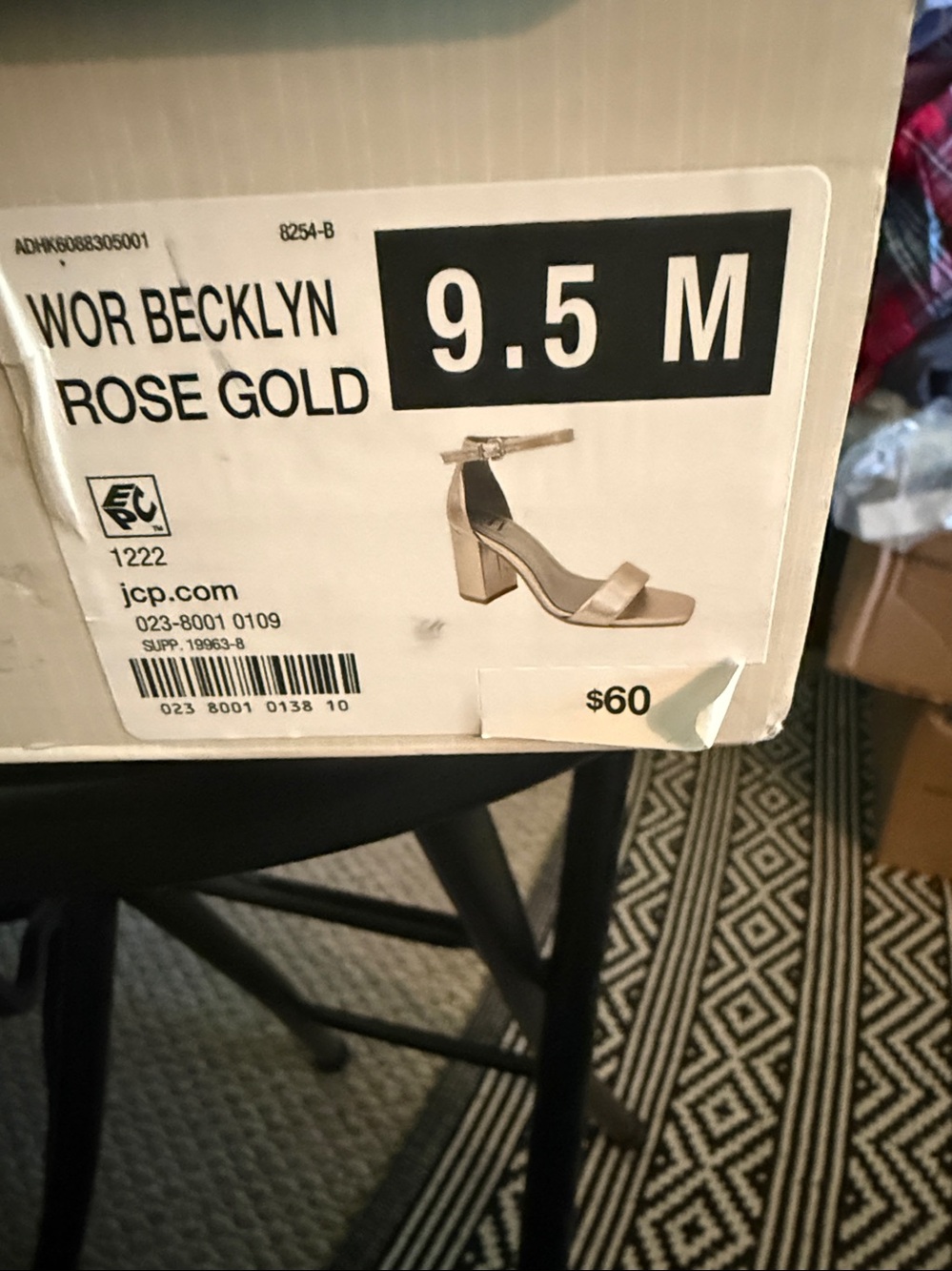Worthington Metallic Rose Gold Block Heel Ankle-Strap Sandals - Picture 6 of 6
